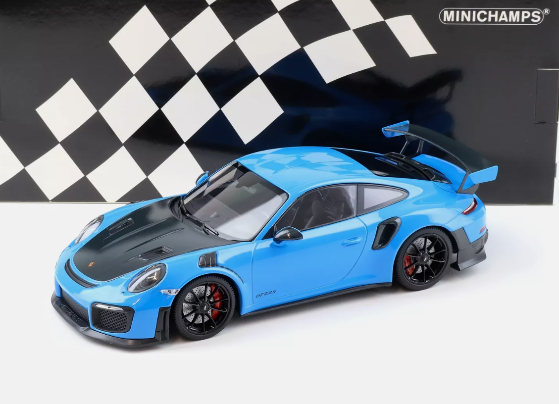 Модель автомобіля Minichamps Porsche 911/991.2 GT2 RS 1:18 Blue/Black (155068308) - фото 3