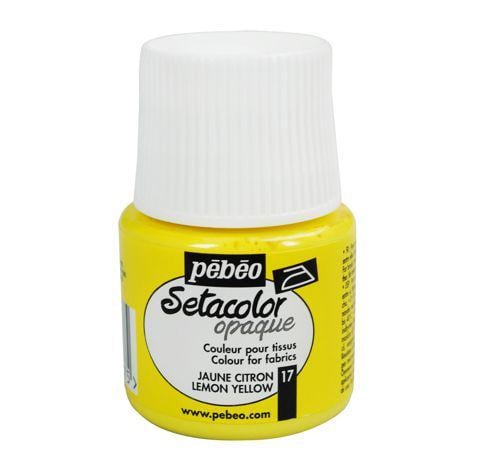 Краска по ткани акриловая Pebeo Setacolor Opaque 45 мл Лимонный (P-295-017) Краска по ткани акриловая Pebeo Setacolor Opaque 45 мл Лимонный (P-295-017)