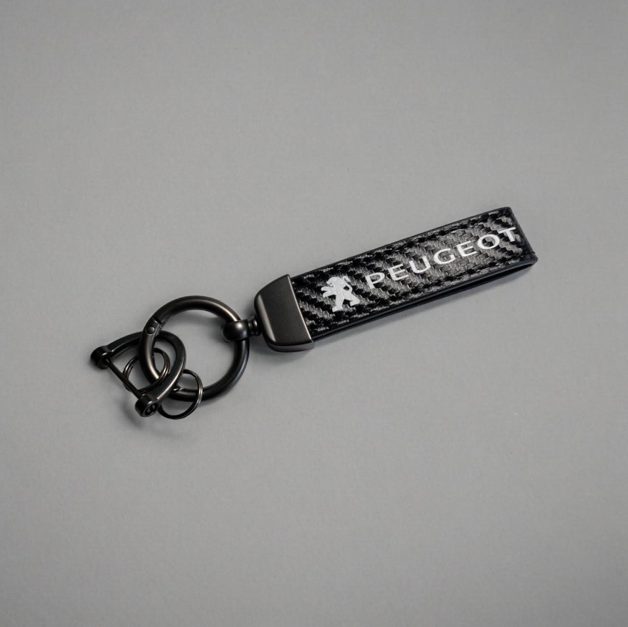Брелок автомобильный PEUGEOT кожаный с карабином экокожа/металл (2235953029)