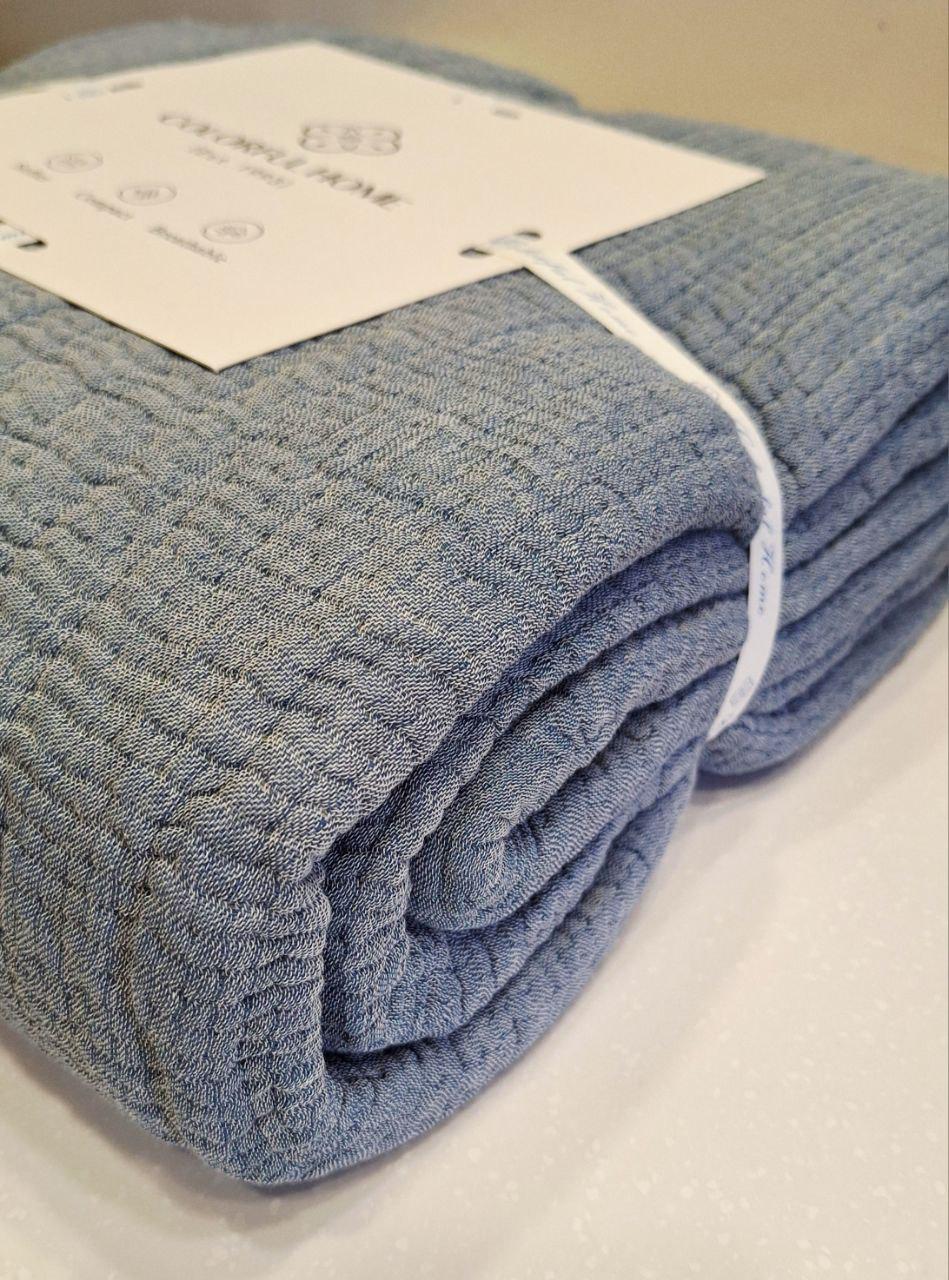 Покривало двостороннє муслінове Colorful Home 200x230 см Джинс (1351) - фото 2 Покривало двостороннє муслінове Colorful Home 200x230 см Джинс (1351) - фото 2