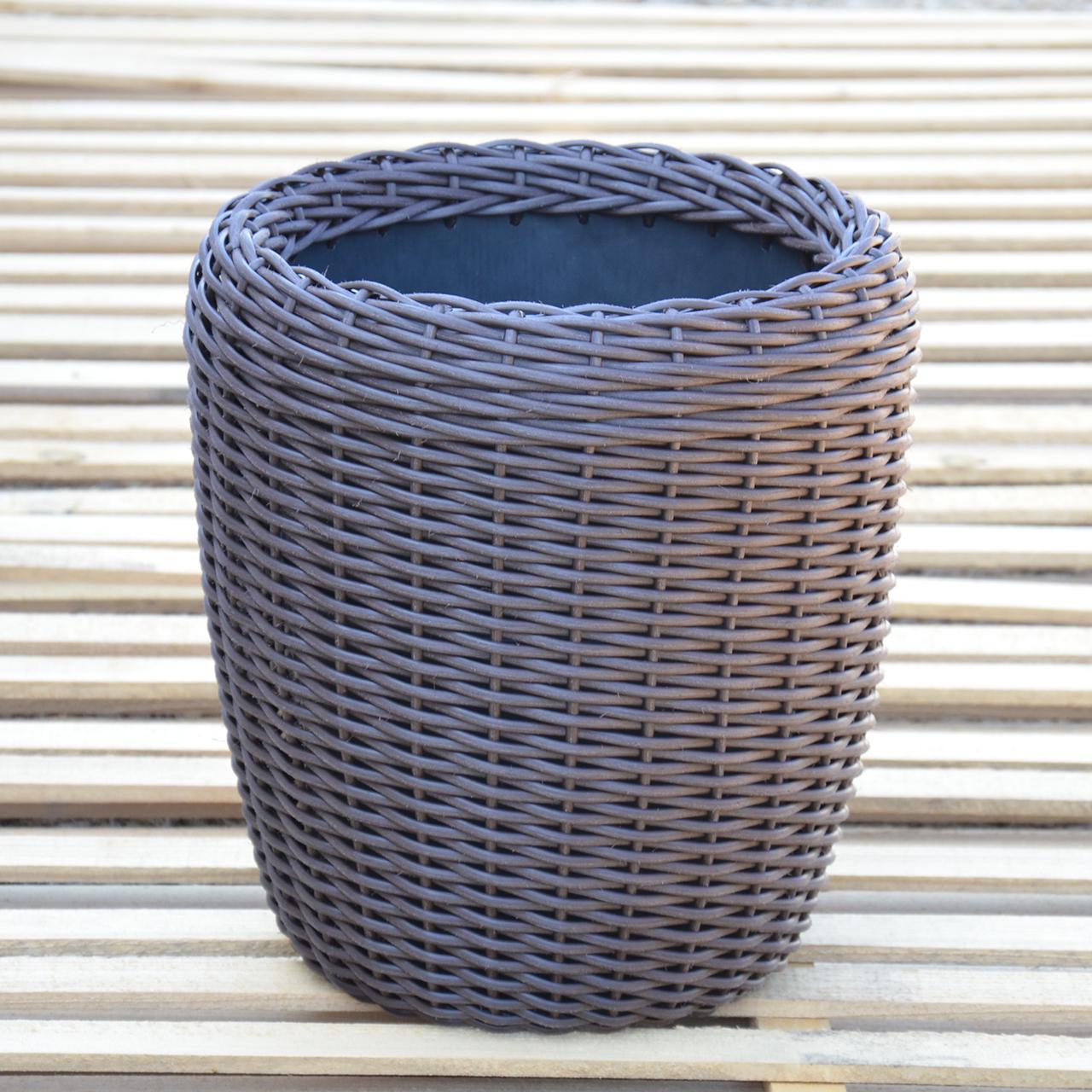 Кашпо высокое для цветов и растений из искусственного ротанга/ручной работы 16 л Чесаний венге - фото 2 Кашпо высокое для цветов и растений из искусственного ротанга/ручной работы 16 л Чесаний венге - фото 2