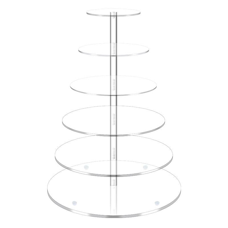 Витрина-горка для торта круглая 6 ярусов из акрила Прозрачный (PTK-6p)