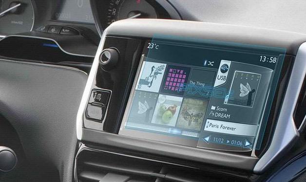 Стекло защитное Pixsel гибридный глянец на монитор Peugeot 208 6,9“ 2015-2017