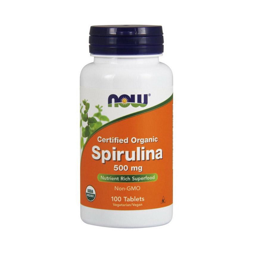 Органическая спирулина NOW Certified Organic Spirulina 500 mg 100 табл.
