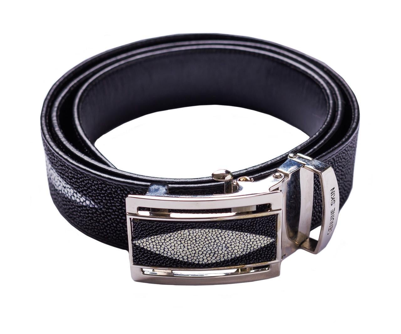 Ремень из кожи ската Ekzotic Leather Черный (stb03)