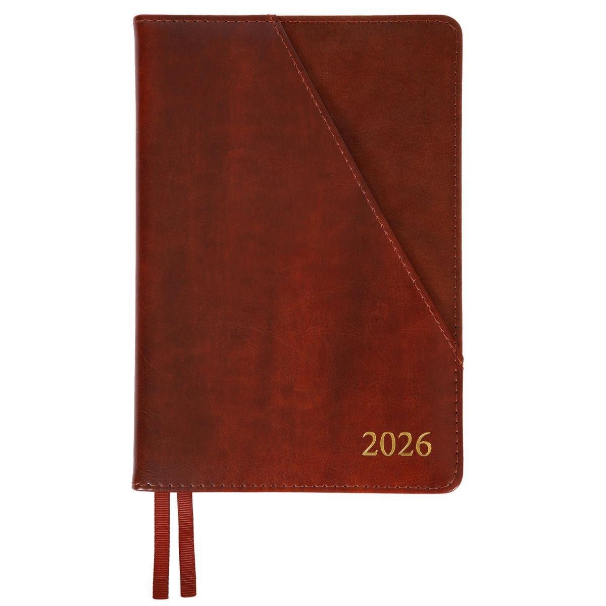 Дневник датированный 2026 Leo Planner Whisky A5 368 стр. Коричневый (252670)