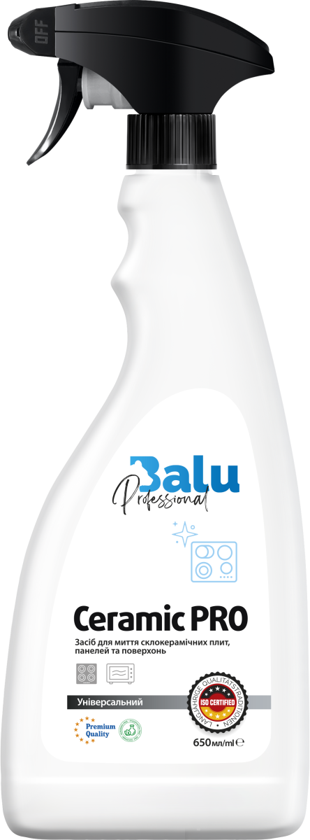 Средство для чистки Balu Ceramic Pro для стеклокерамических плит/панелей/поверхностей 650 мл (00000012899)