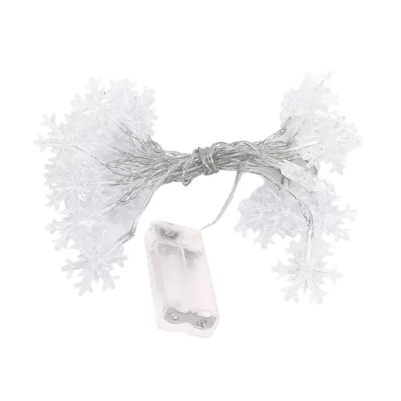 Гірлянда світлодіодна Сніжинки 3 м на батарейках Білий (2392533658) - фото 2