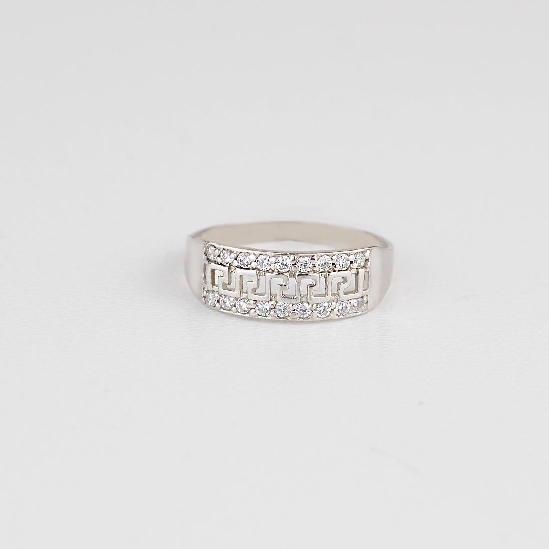 Кольцо из серебра 925 пробы со вставками кубическим цирконием родированным 36-krp 22