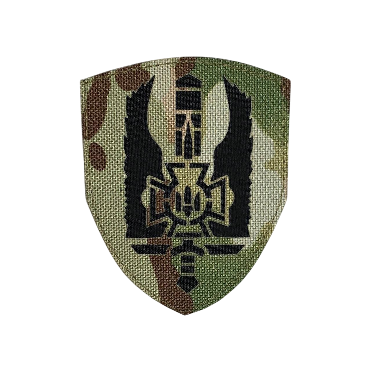 Шеврон на липучке Laser Cut ROP340 Пограничники ПКШР 90х80 мм Мультикам/Чорный (1183)