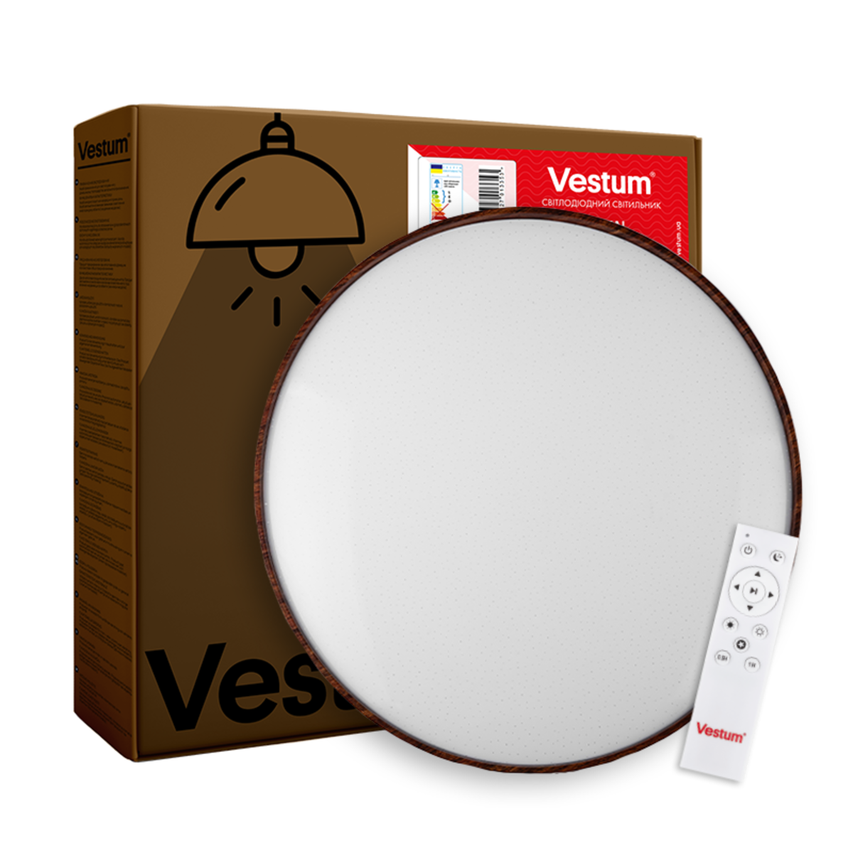 Потолочный светильник Vestum FOREST звездное небо 80W с ДУ 3000К-6500К 480х65 мм Дуб - фото 7