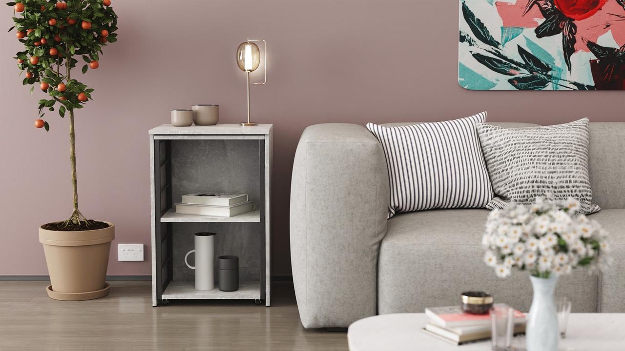 Стіл-тумба трансформер Ferrum-decor Смарт 2/2 метал/ДСП 16 мм 750x1450x600 мм Чорний/Бетон (FRD-105108) - фото 8 Стіл-тумба трансформер Ferrum-decor Смарт 2/2 метал/ДСП 16 мм 750x1450x600 мм Чорний/Бетон (FRD-105108) - фото 8