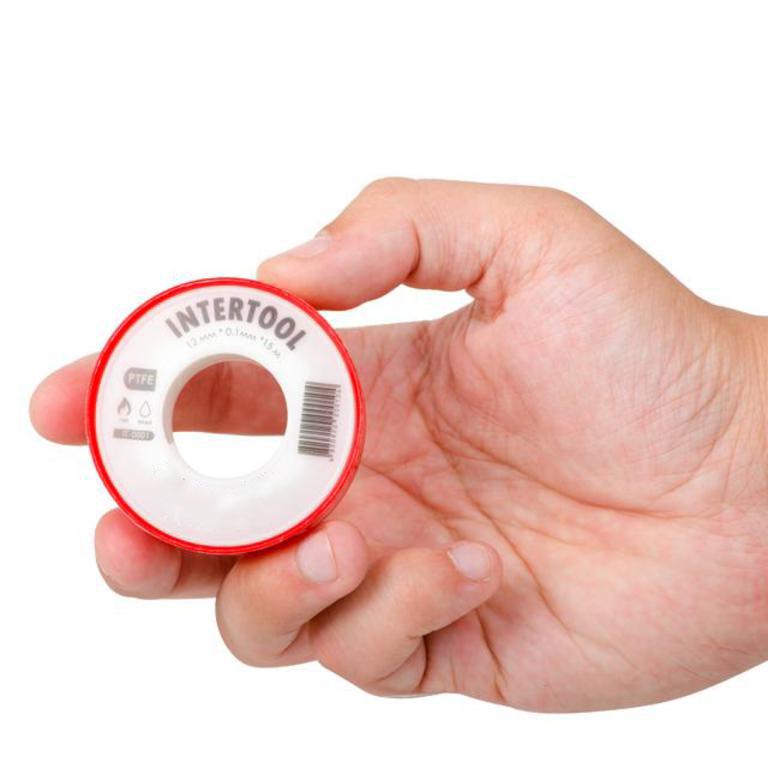 Стрічка тефлонова фум Intertool політетрафторетиленова 1x12 мм 15 м (000026413) - фото 3 Стрічка тефлонова фум Intertool політетрафторетиленова 1x12 мм 15 м (000026413) - фото 3