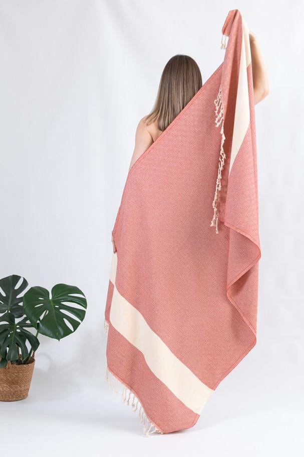 Полотенце пляжное Peshtemal Elmas 100х180 см Красное (26498184) - фото 1