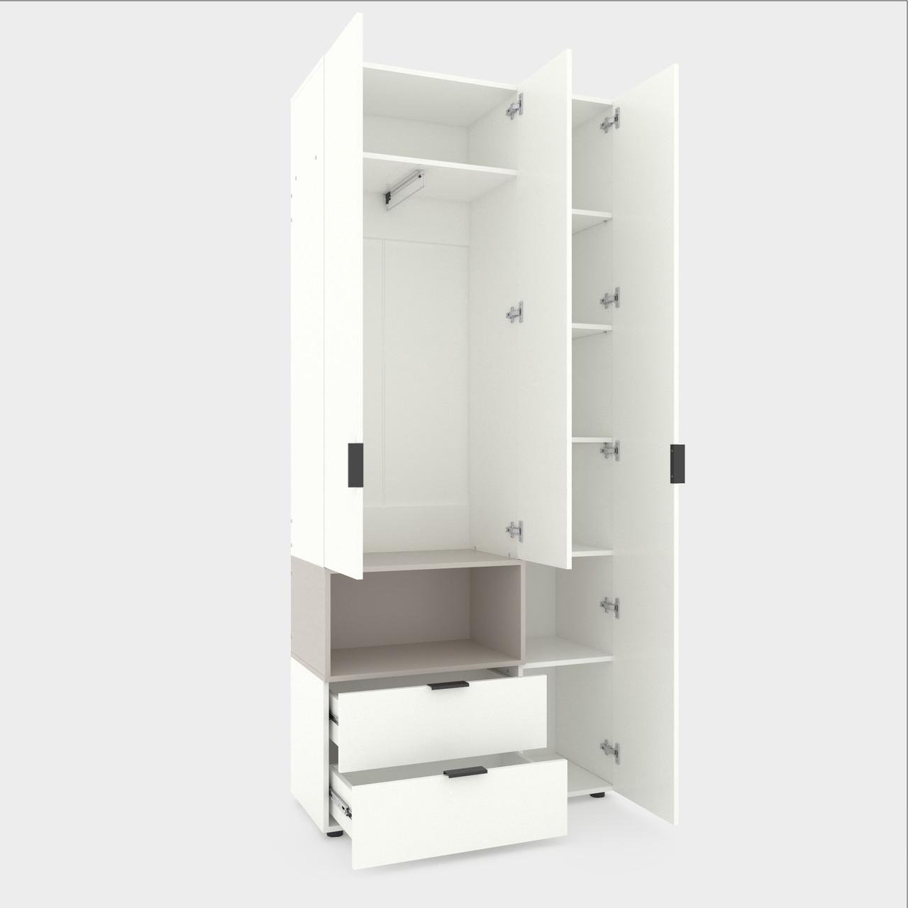 Шкаф Metkas Home A002L ЛДСП 1000x420x2300 мм Белый Снег/Кашемир - фото 1 Шкаф Metkas Home A002L ЛДСП 1000x420x2300 мм Белый Снег/Кашемир - фото 1