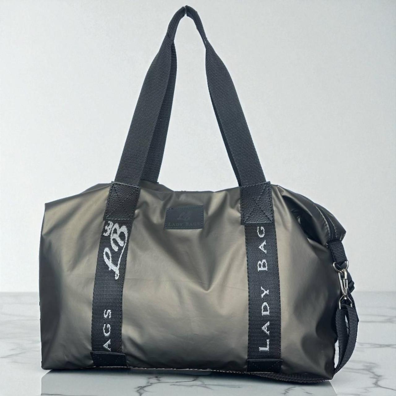 Сумка спортивная через плечо женская дорожная большая из плащевки 43х30х17 см Бронза - фото 2 Сумка спортивная через плечо женская дорожная большая из плащевки 43х30х17 см Бронза - фото 2