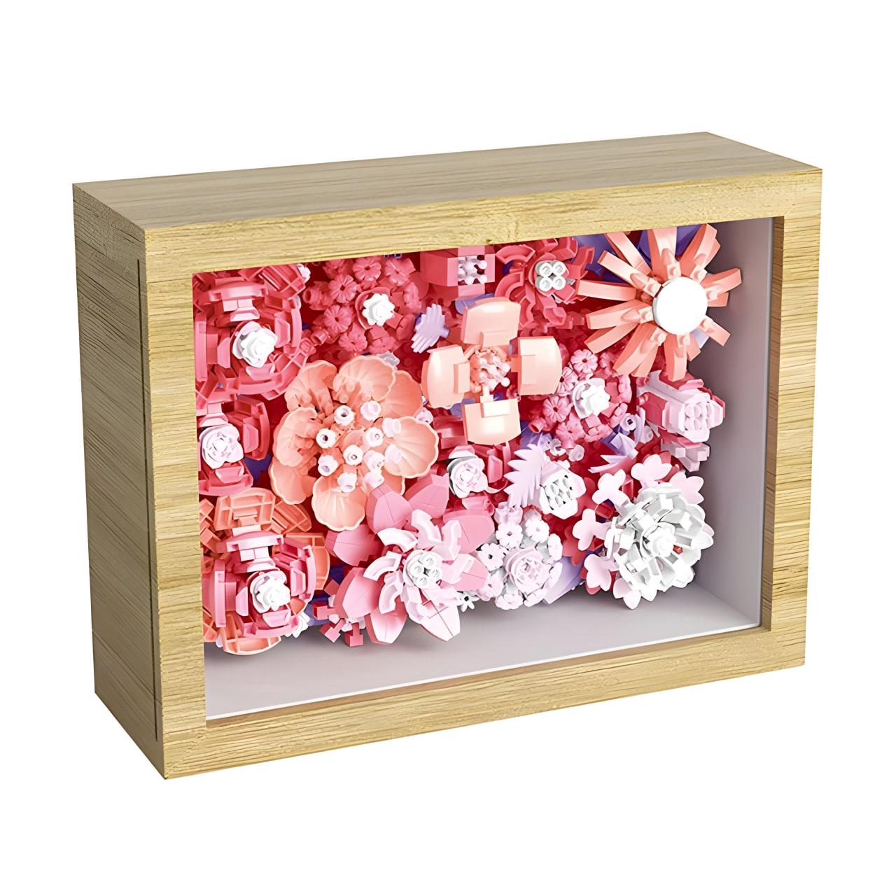 Конструктор 3D Фоторамка Розовые цветы 1251 дет. (P2269)