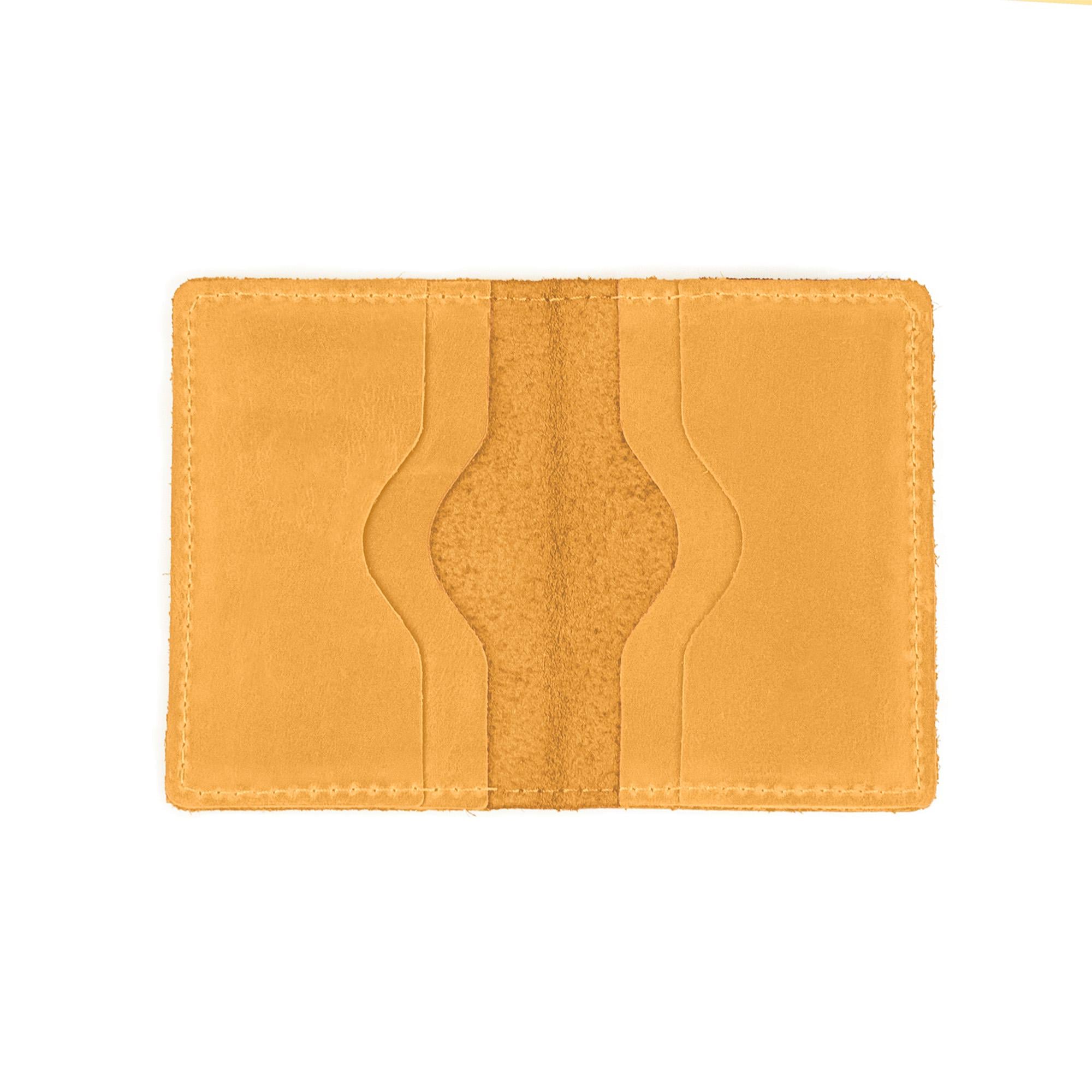 Гаманець шкіряний для карток з персоналізацією Жовтий (128)