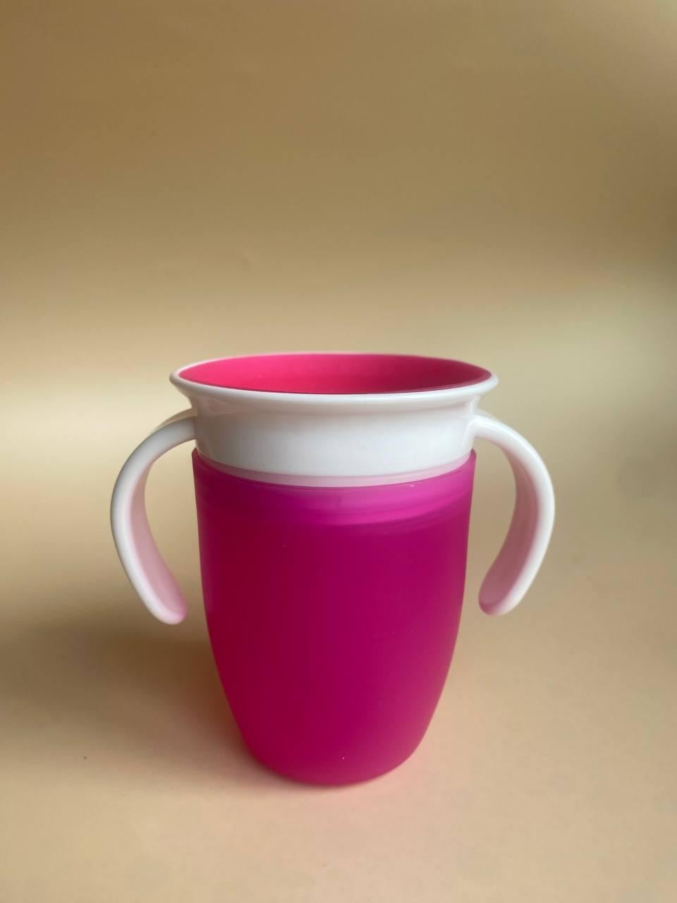 Чашка непроливайка дитяча 360 220 мл Рожевий (31800327)