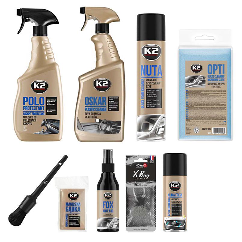 Набір автокосметики для догляду салону авто K2 10 од. (na_160)