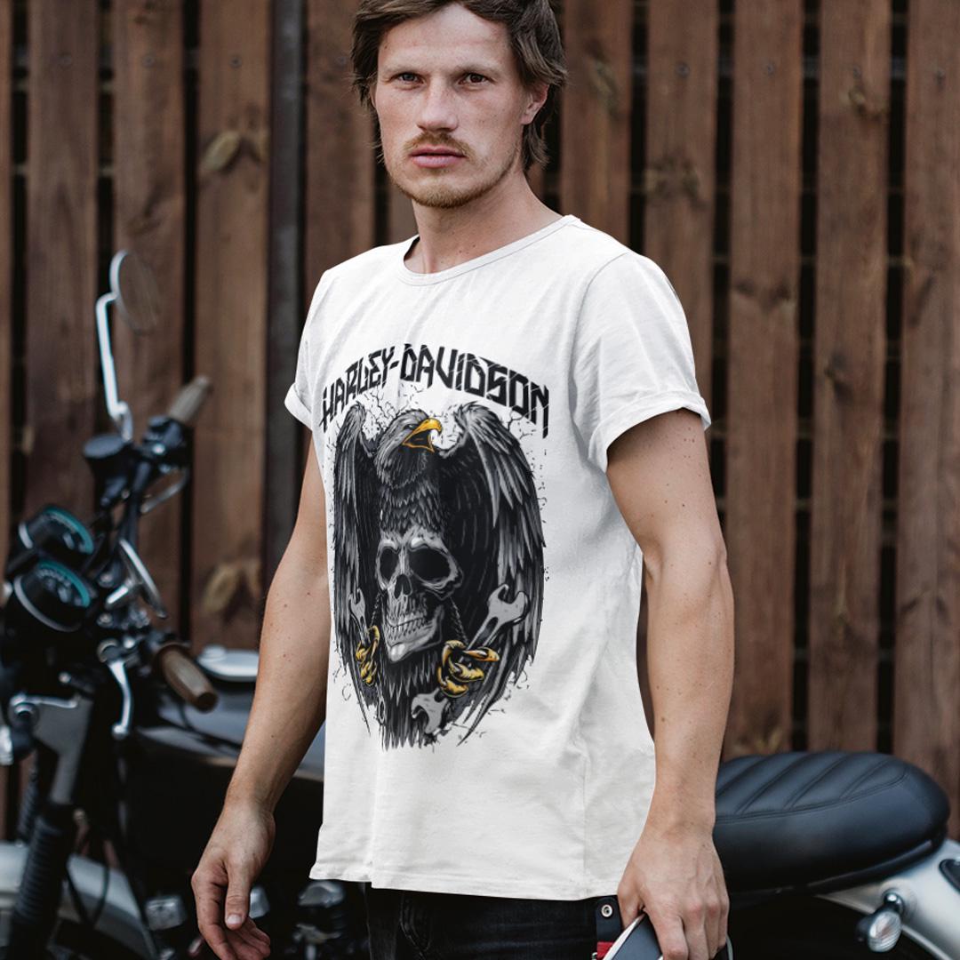 Футболка унисекс Harley Davidson Eagle Scull Tools 4XL Белый (00000011440)