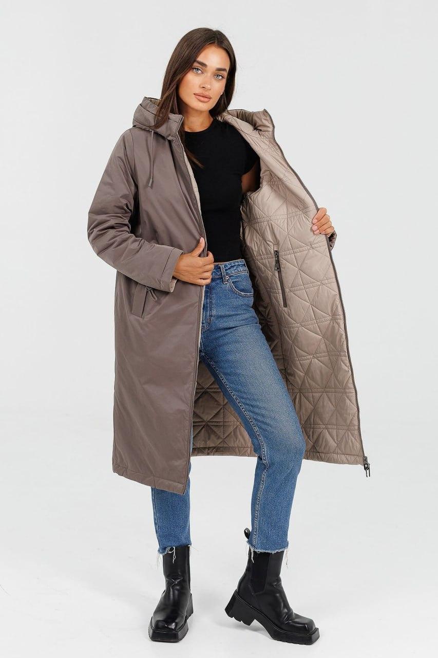 Куртка-пальто двостороннє 8454c р. 56 Кавовий