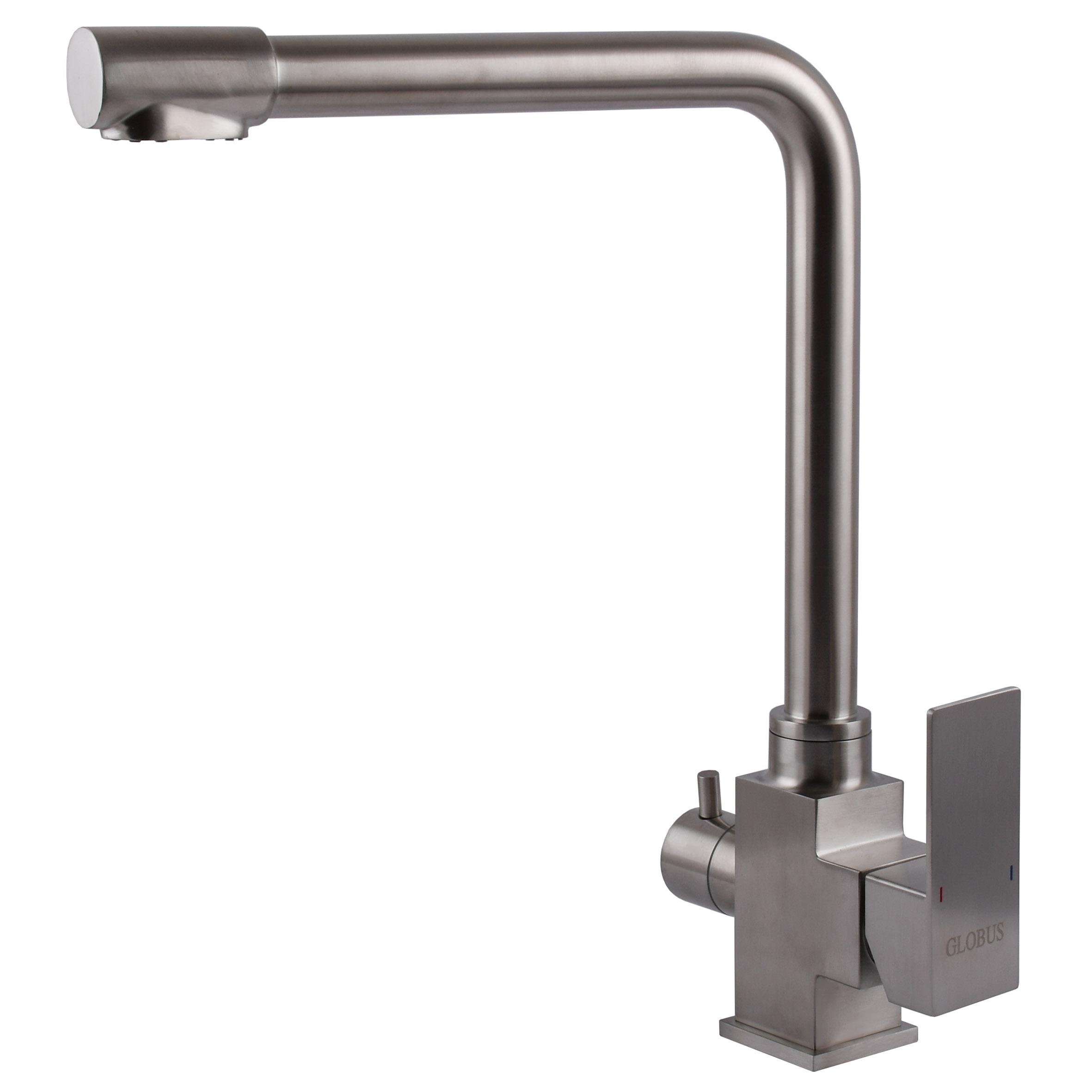 Смеситель кухонный Globus Lux ALPEN SUS-0110-1 однорычажный с поворотным изливом (000017522)