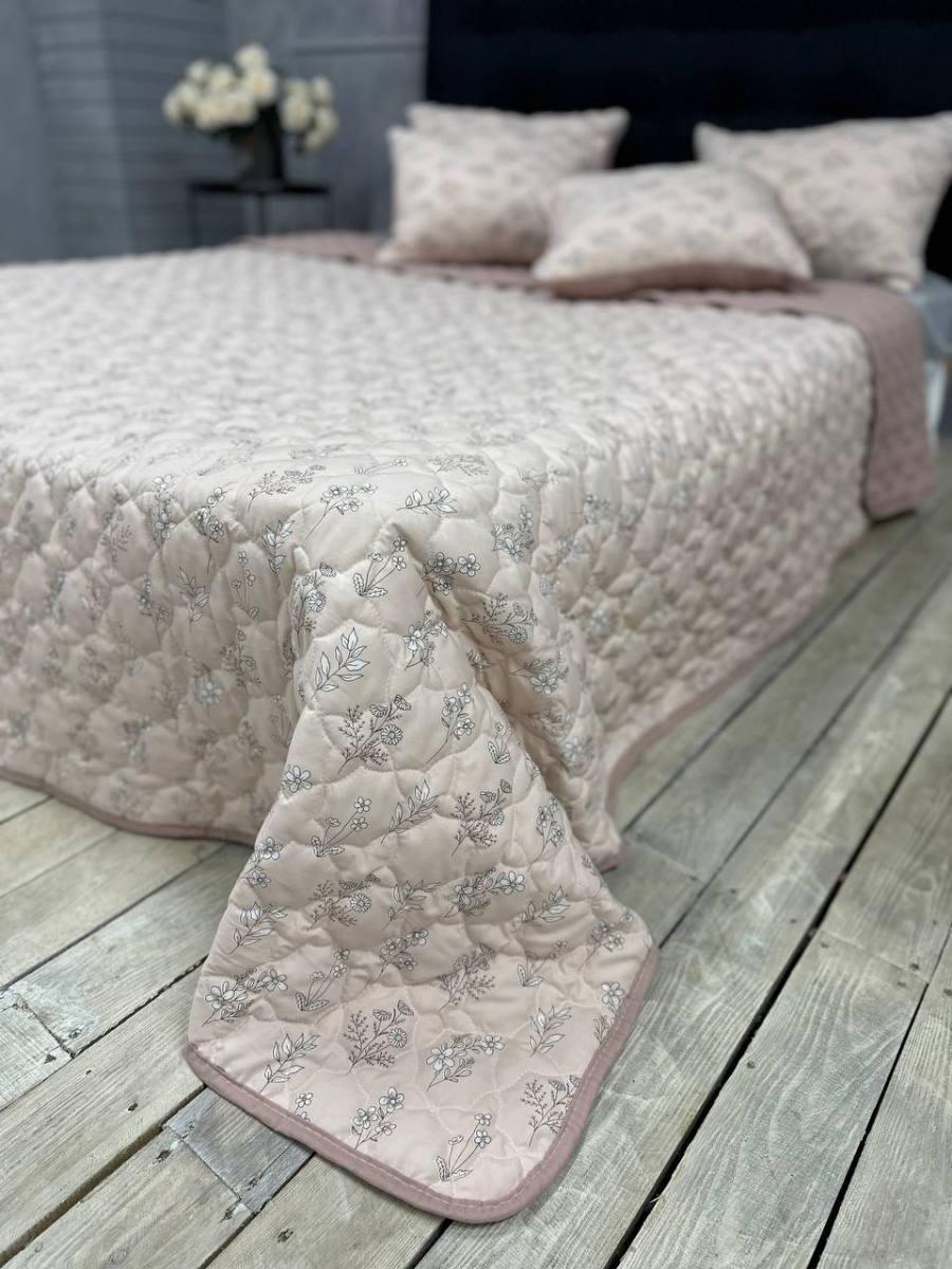 Покривало євро 220х240 см з подушки 2х40х60 см Бежевий (Д-mur-cap25-014) - фото 2 Покривало євро 220х240 см з подушки 2х40х60 см Бежевий (Д-mur-cap25-014) - фото 2