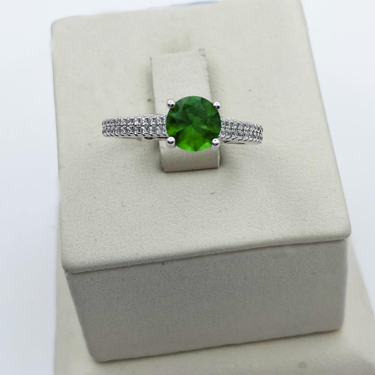 Кольцо серебряное с изумрудом р. 17,5 3,09 г (1993874465)