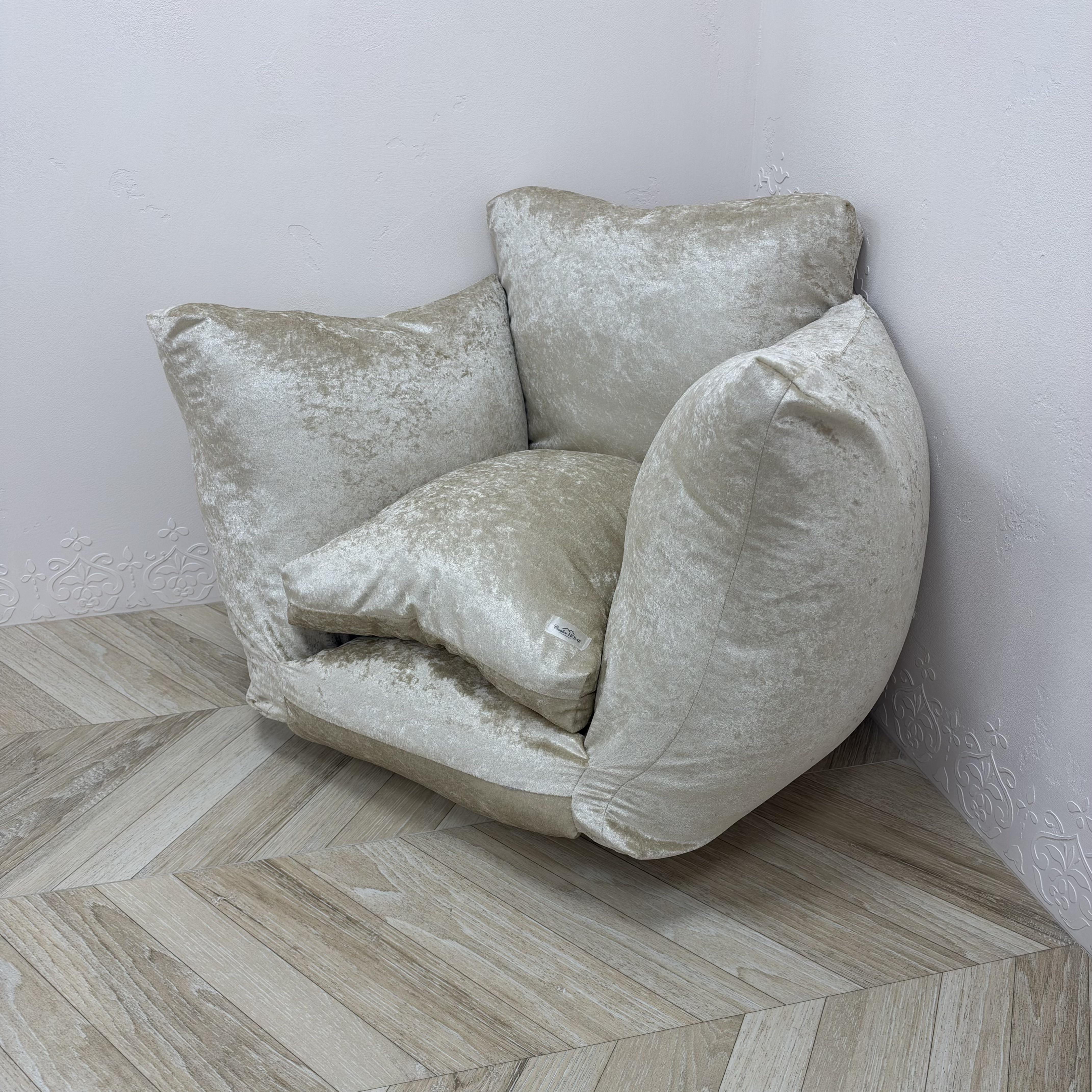 Крісло безкаркасне Comfort Home велюрове мармурове 90х60х70 см (5054814)