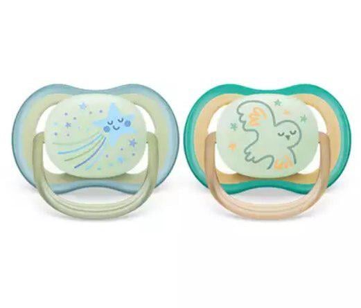 Пустышка Philips Avent Ultra Air ночная нейтральная 0-6 мес. 2 шт. (143212)