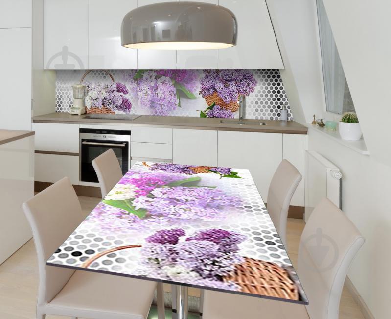 Наклейка 3Д вінілова на стіл Zatarga «Кошики бузку» 600х1200 мм (Z184614st)