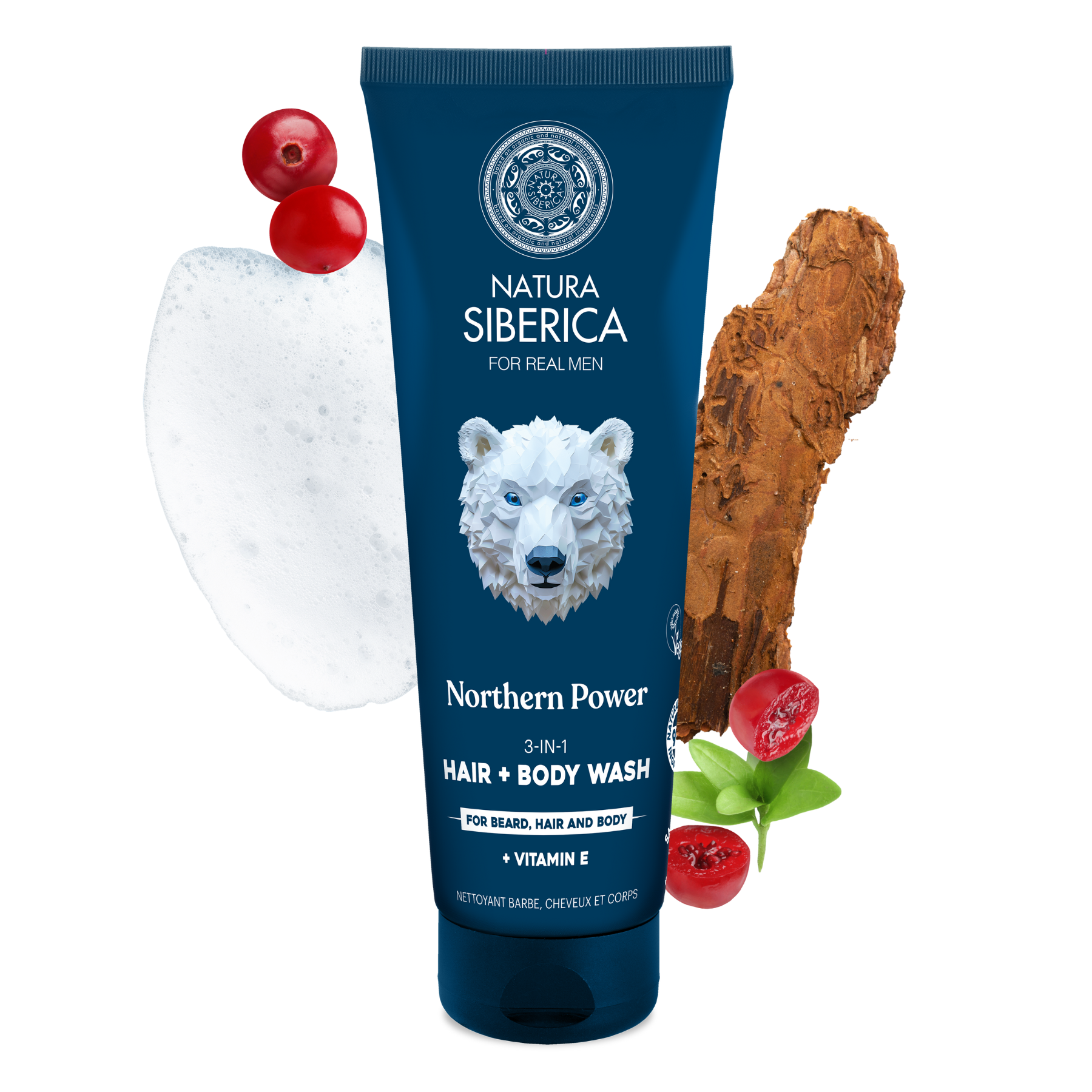 Гель Natura Siberica MEN 3в-1 для бороди, волосся і тіла Northern Power 200 мл Гель Natura Siberica MEN 3в-1 для бороди, волосся і тіла Northern Power 200 мл