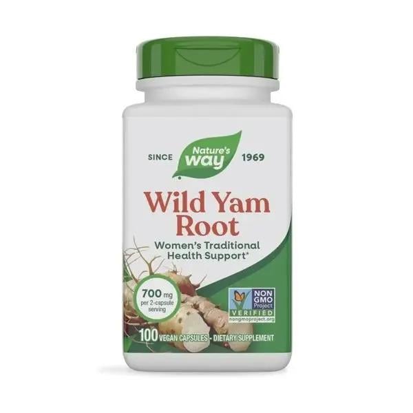 Корень дикого ямса Nature's Way Wild Yam Root 700 мг для поддержания женского здоровья 100 веганских капс.