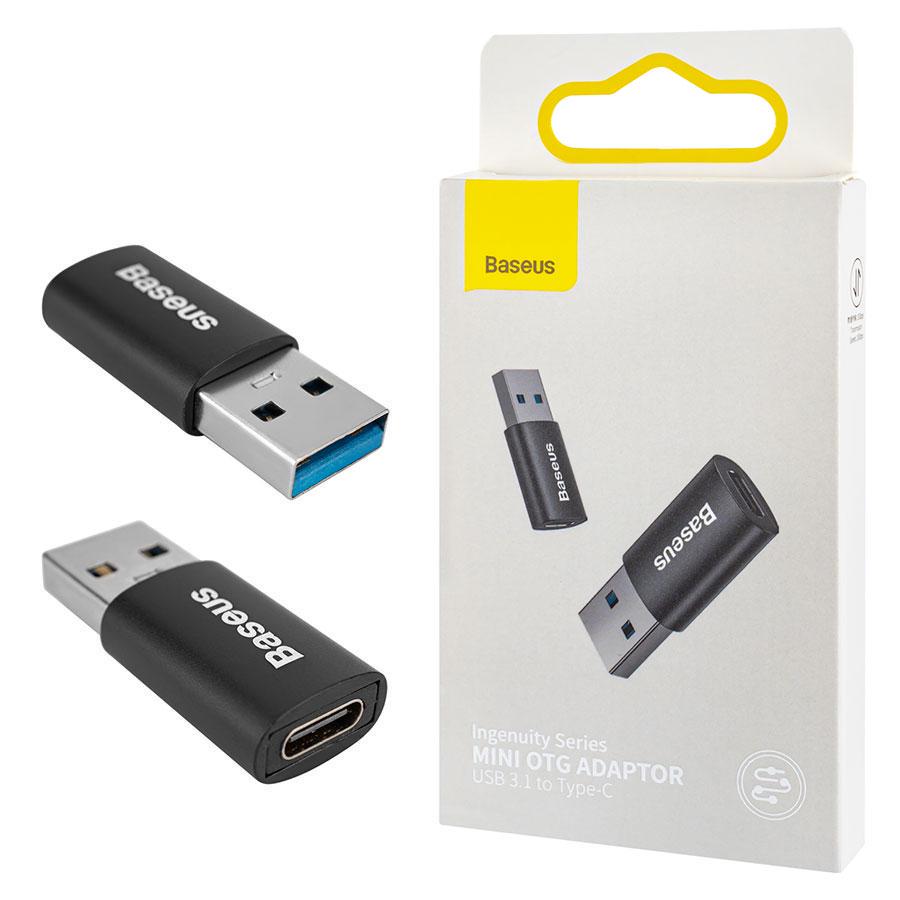 Переходник BASEUS Ingenuity Mini OTG USB 3.1 to Type-C Черный (ZJJQ000101) - фото 2 Переходник BASEUS Ingenuity Mini OTG USB 3.1 to Type-C Черный (ZJJQ000101) - фото 2