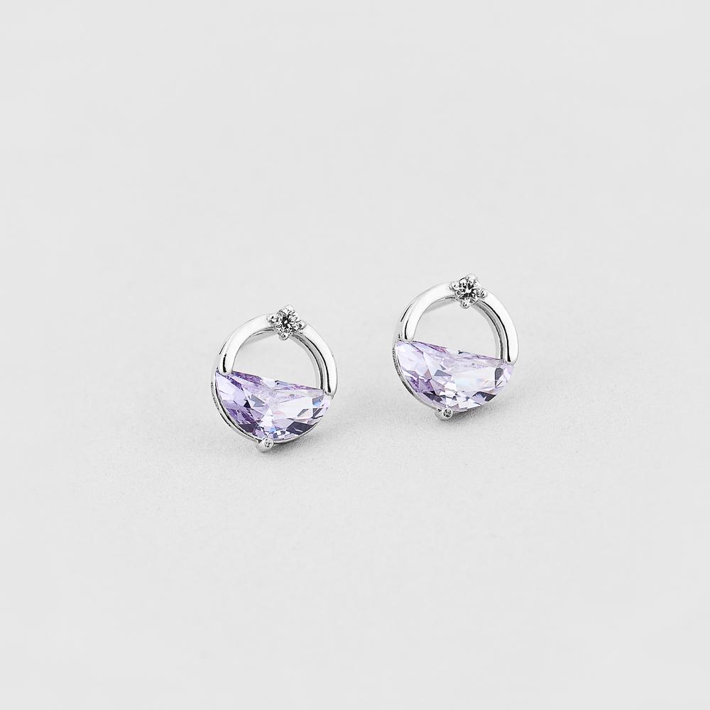 Серьги Изящный горизонт (21122р-purple)