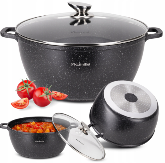 Каструля Kamille з литого алюмінію з кришкою та антипригарним покриттям 8 л (4480) - фото 5 Каструля Kamille з литого алюмінію з кришкою та антипригарним покриттям 8 л (4480) - фото 5