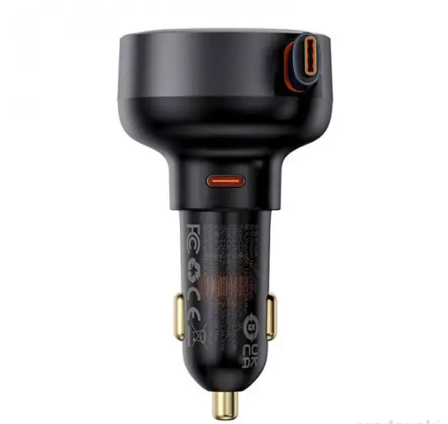 Устройство автомобильное зарядное BASEUS Enjoyment Pro Car Charger Type-C/Retractable Type-C Cable C00057802111-01 60W Black - фото 5