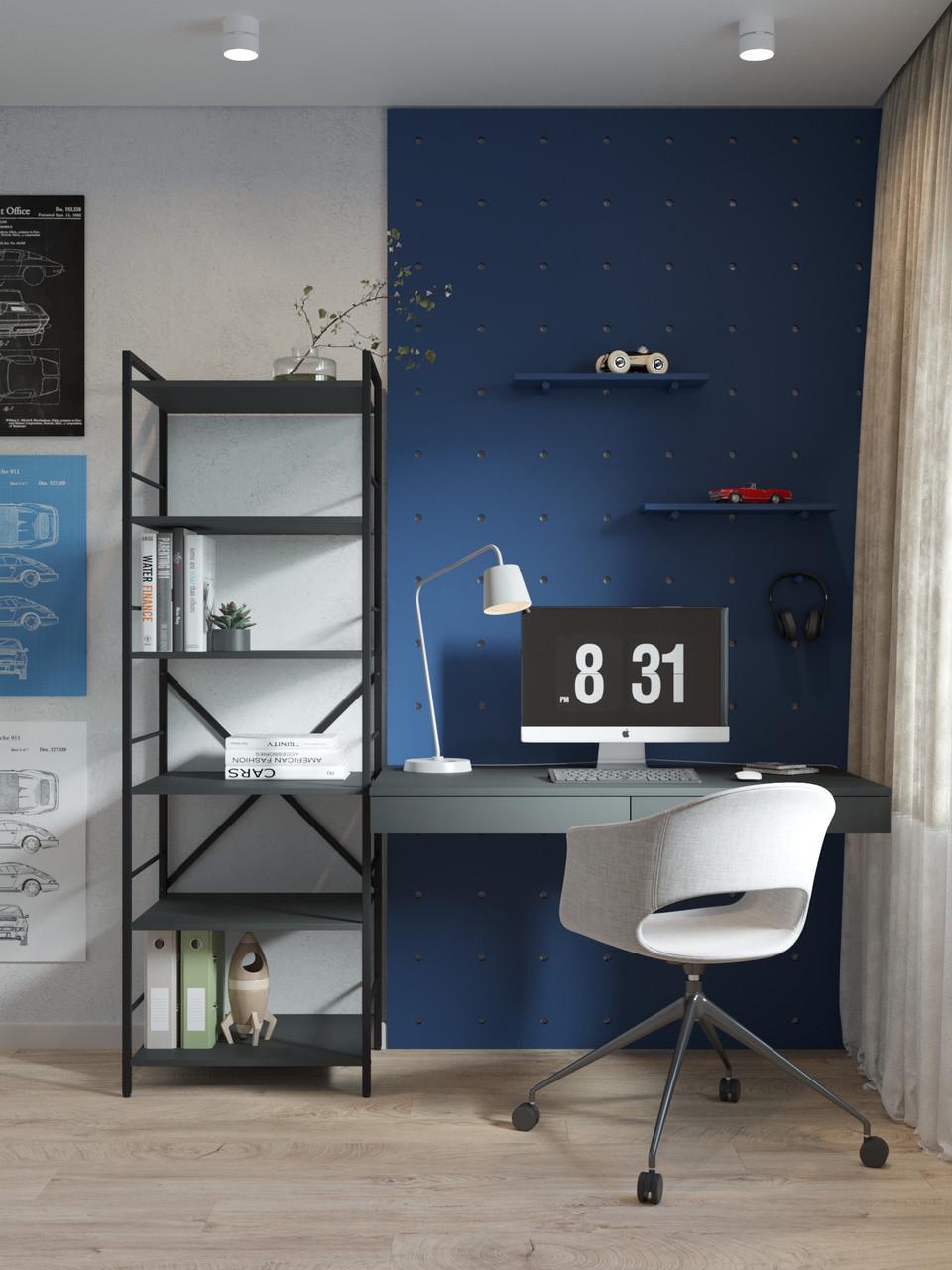 Стелаж Меткас Лофт 35 кг/полицю 6 полиць ЛДСП 1800x600x240 мм Антрацит (2640911723) - фото 8 Стелаж Меткас Лофт 35 кг/полицю 6 полиць ЛДСП 1800x600x240 мм Антрацит (2640911723) - фото 8