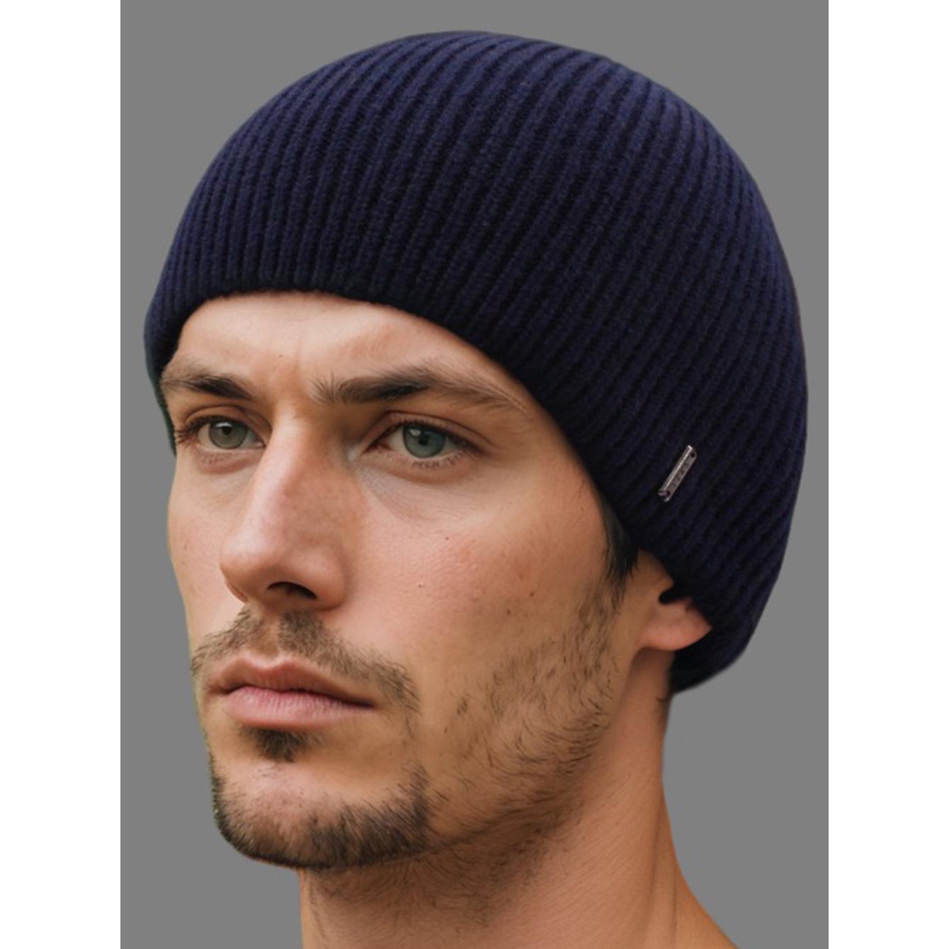 Шапка мужская Leks АРГУМЕНТ шерстяная универсальный Темно-синий (184021)