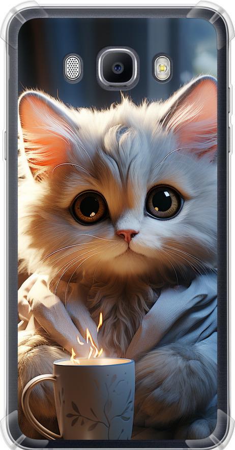 Чехол на Samsung Galaxy J7 (2016) J710F White cat (5646sp-263-42517)