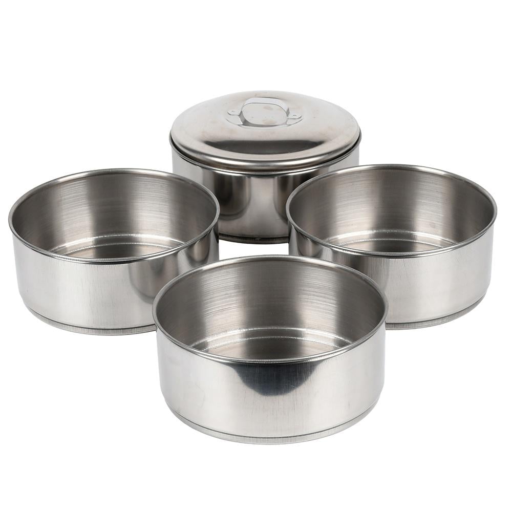 Харчовий контейнер чотирьох рівневий 700 мл з нержавіючої сталі (30847)