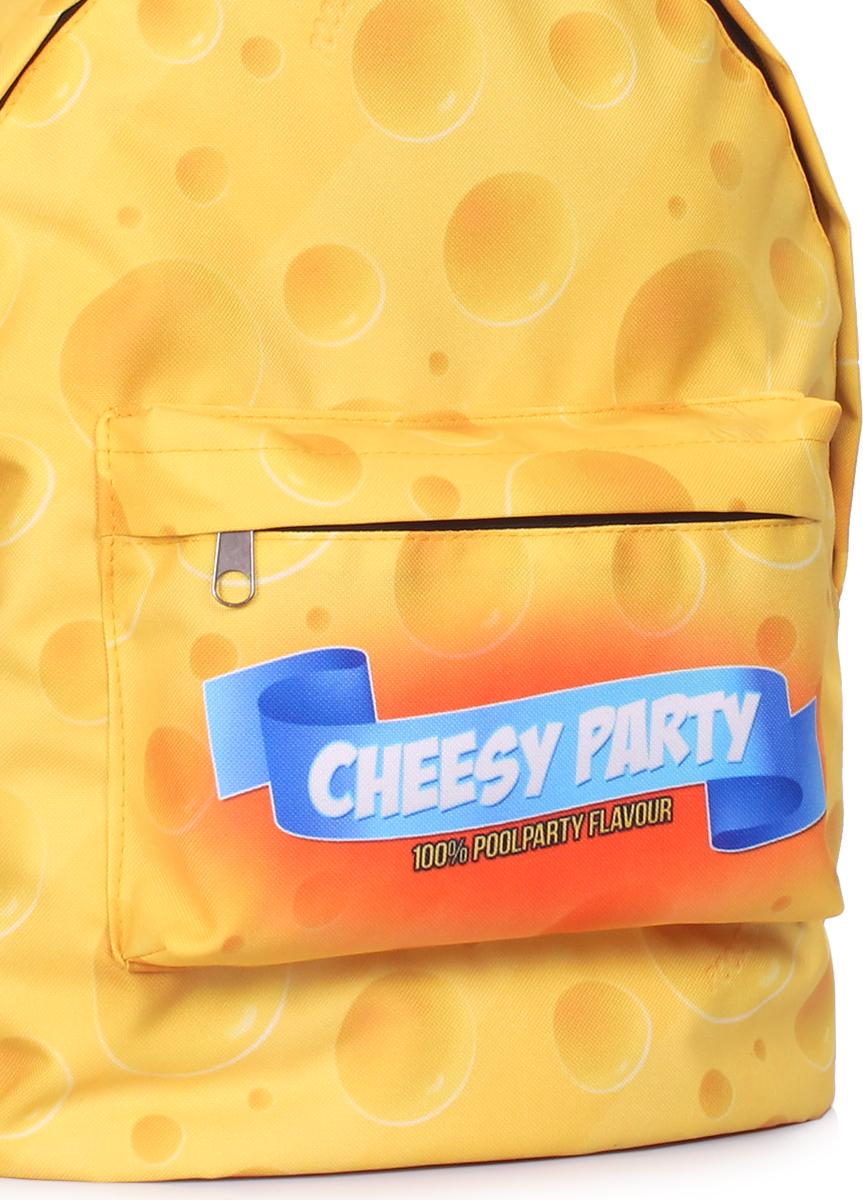 Рюкзак городской с сырным принтом POOLPARTY Backpack-cheese 40х30х16см Желтый - фото 6