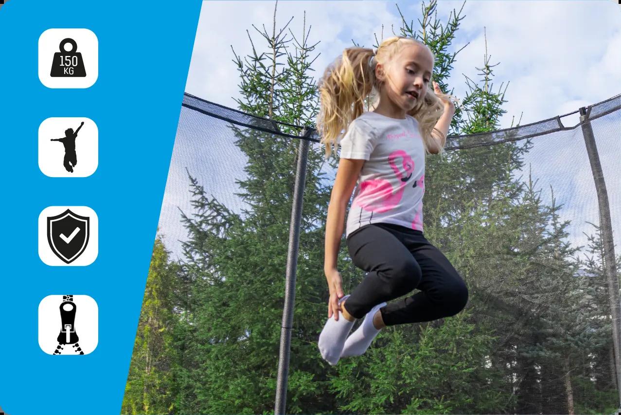 Батут Thunder INSIDE ELITE с внутренней сеткой 16 футов 488 Черный (444053) - фото 8