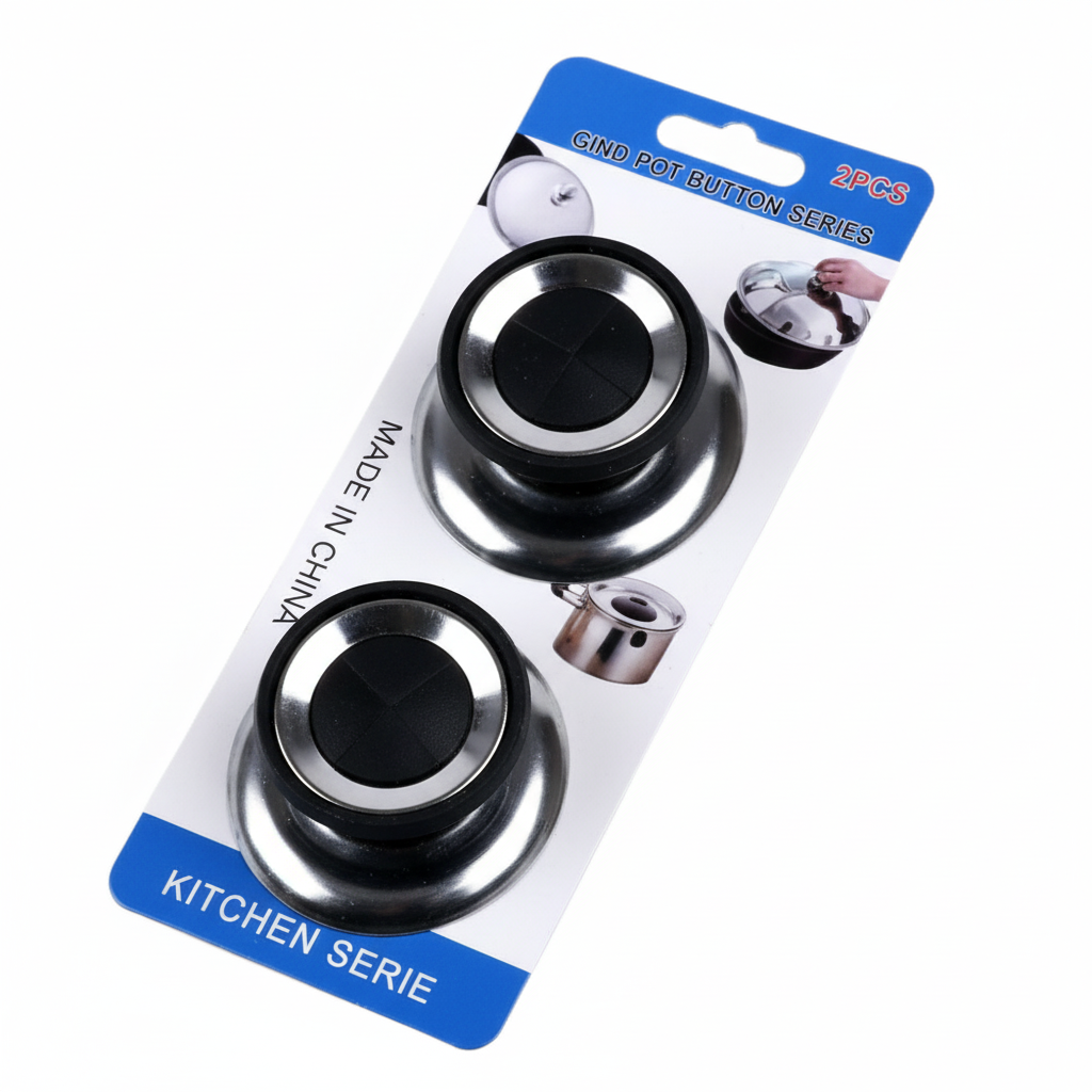 Набір ручок для кришок Stenson R10044 2 шт. 6х3,5 см Чорний (28869342)