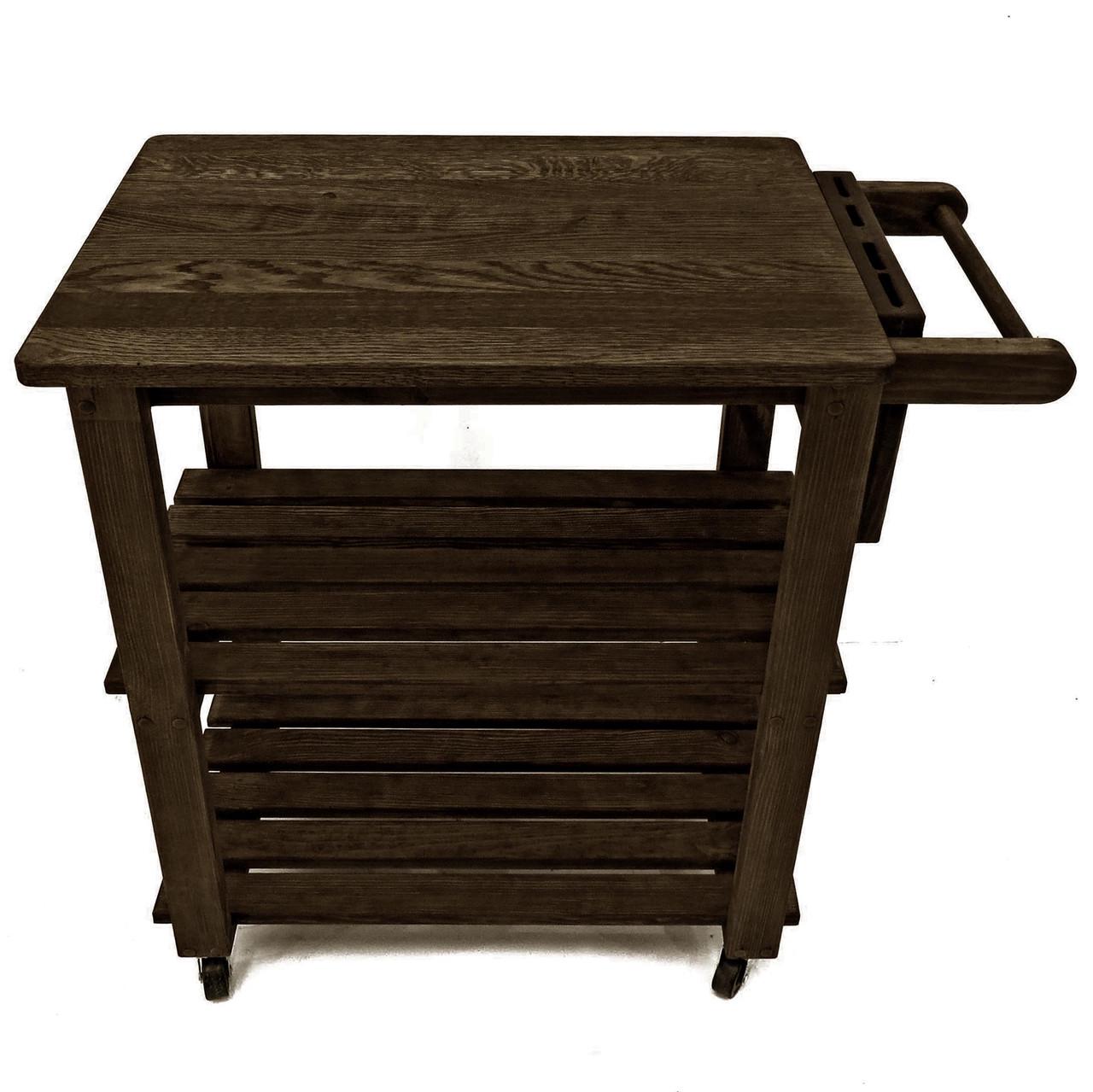 Стіл-візок з дерева Огаста Мокко (СТЛ-000310)