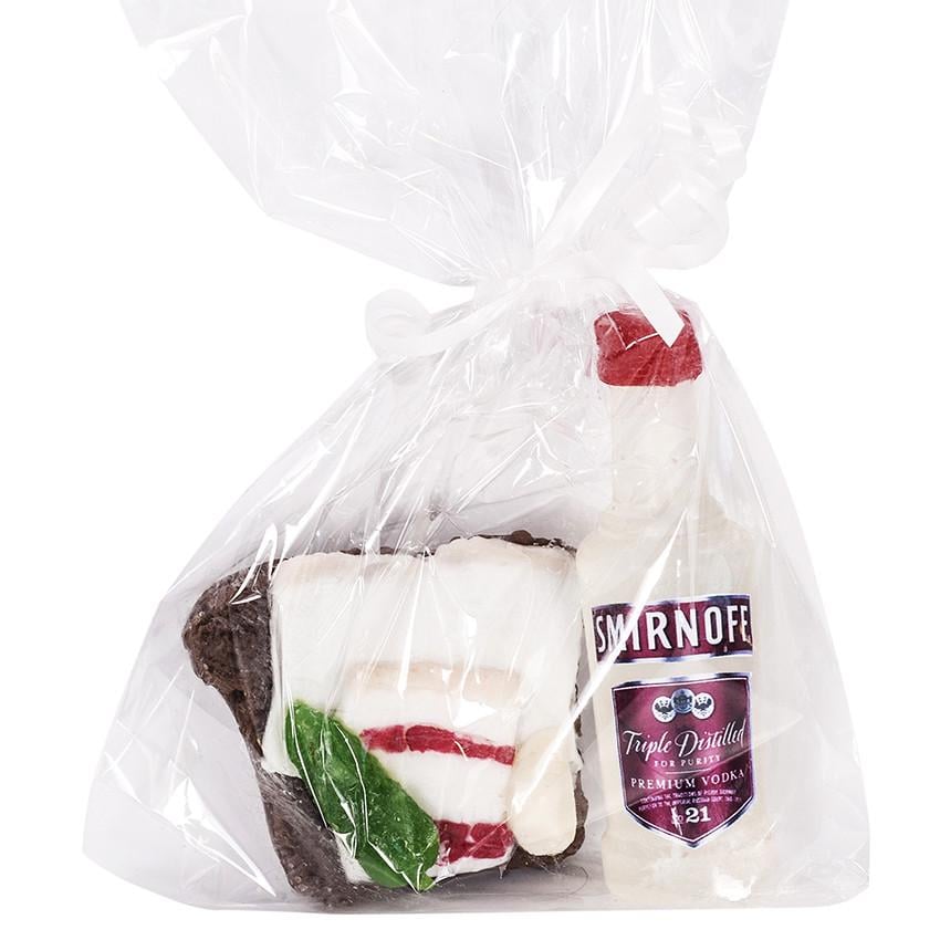 Набор мыла мужской подарочный Водка с бутербродом ручная работа 180 г (530)