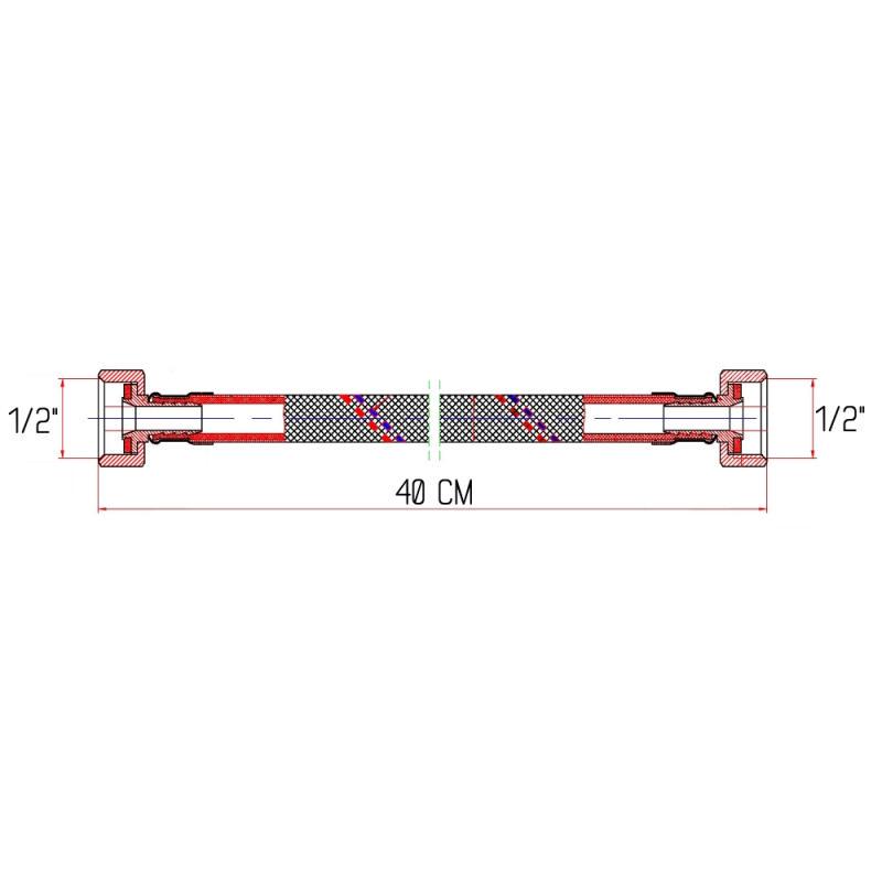 Шланг SD Forte SF381W40 гибкий 40 cм 1/2 "вв (VRM00002769) - фото 2