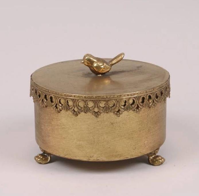 Ящик декоративный металлический Состаренное золото (34540)