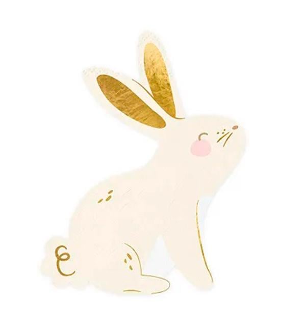 Салфетки фигурные Party Deco Кролик 12,5х16 см 20 шт. (10332)